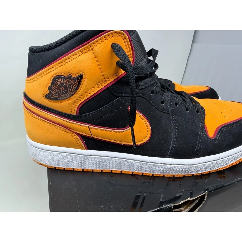 Jordan 1 Mid SE Black Vivid Orange Mens 12 FJ4923-008 W Box